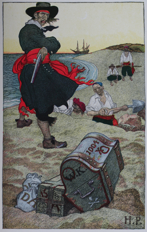 Captain Kidd and Treasure, by Howard Pyle