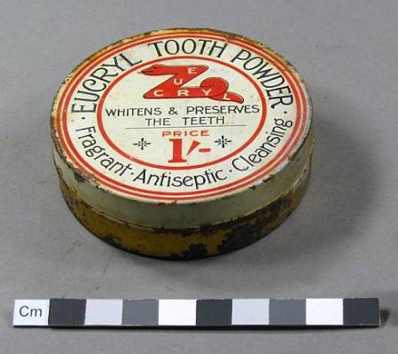 example of tooth powder container from Scott's Terra Nova hut